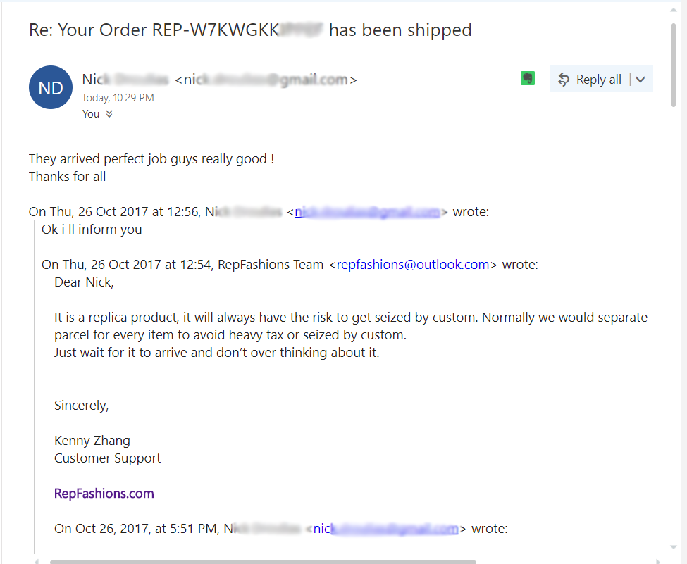 RepFashions Trusted Proof Photo