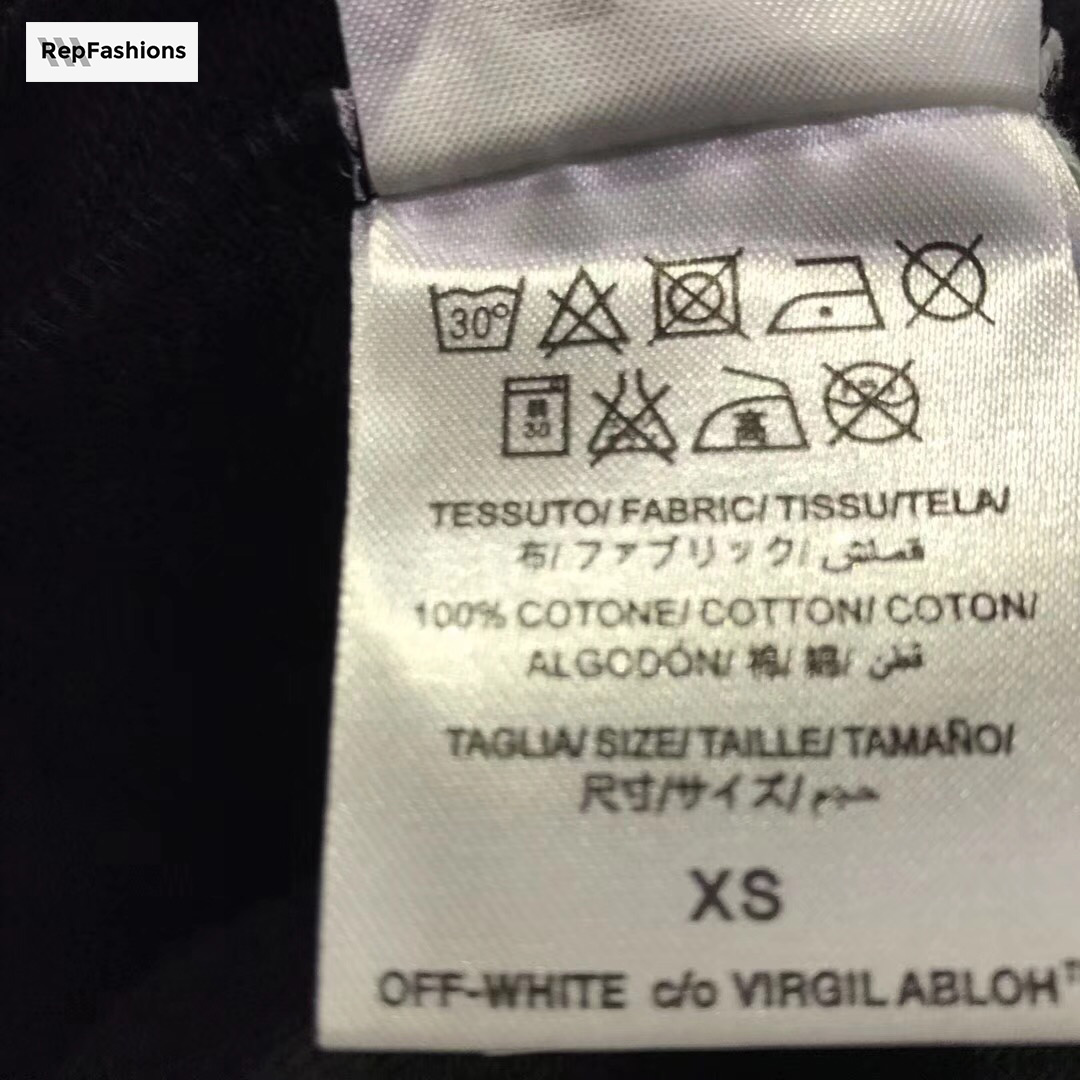 OFF WHITE Galaxy Brushed Hoodie Wash Tag