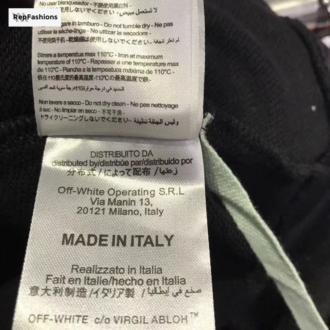 OFF WHITE Galaxy Brushed Hoodie Wash Tag
