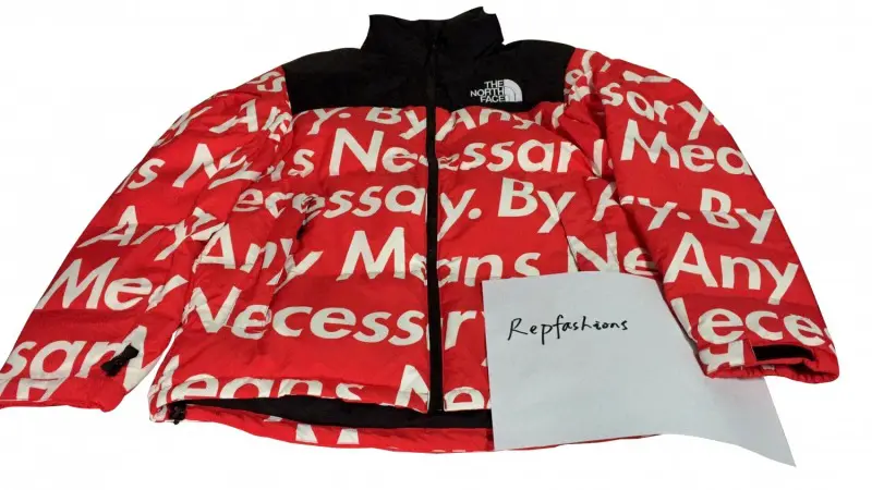 2015 Supreme The North Face By Any Means Necessary BAMN Nuptse Red Size  Large