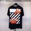 Off White Fire Spliced Print T Shirt SS18