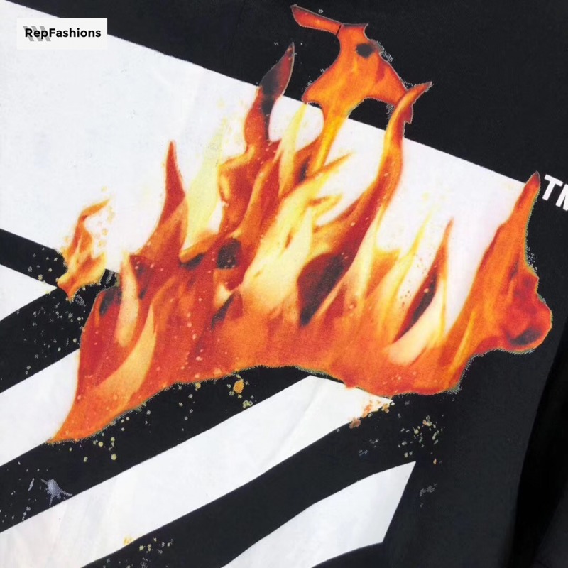 Off White Fire T Shirt Detail