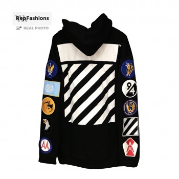 Off White Patch Embroidered Hoodie 1