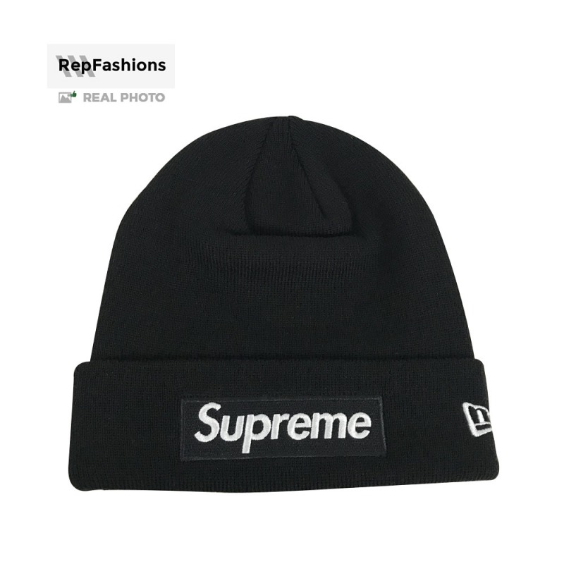 Supreme Box Logo Beanie New Era Black