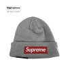 Supreme Box Logo Beanie New Era Grey