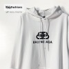 Buy best replica balenciage BB lock oversized white hoodie
