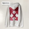 Replica Off White Red Marker Arrow White Hooded Sweatshirt