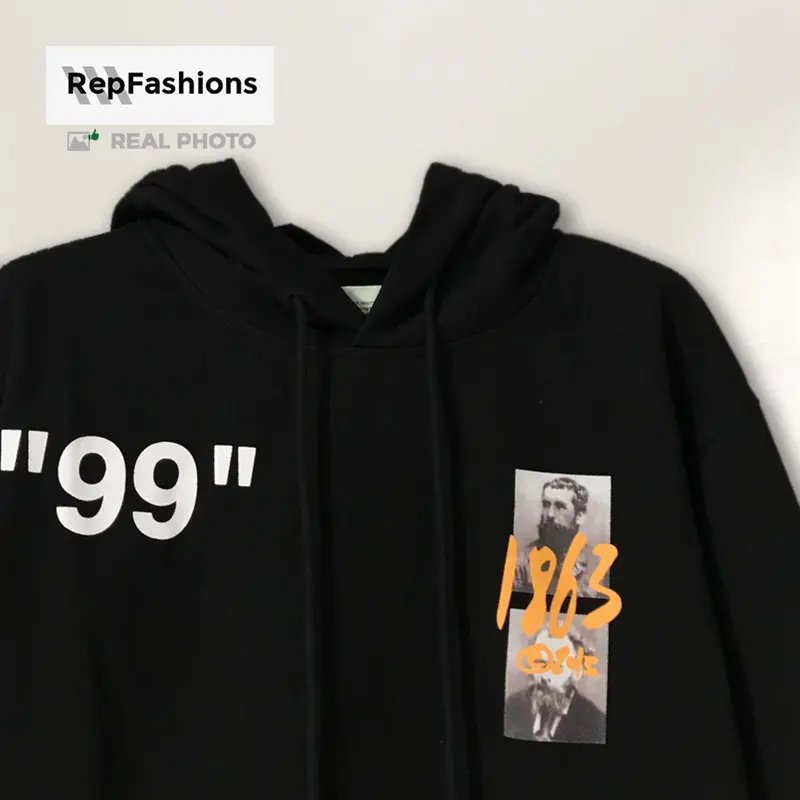 Cheap Replica Off White1863 Impressionism Print 99 Hooded Sweatshirt