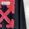 Off White Quality Red Marker Print Arrow Pullover Black Hoodie