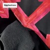 Off White Red Marker Arrow Body Bottom Part Black Pullover Hoodie REP