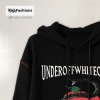 Off White undercover skeleton RVRS pullover black hoodie body front part stitching