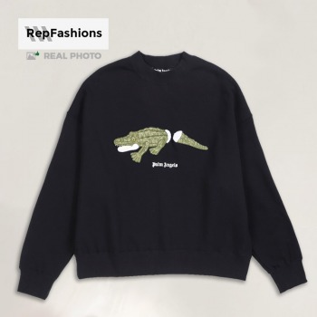 Replica Palm Angels Embroidery Crocodile Sweatshirt