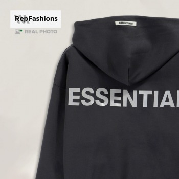 Quality fear of god essentials black 3m hoodie 20ss