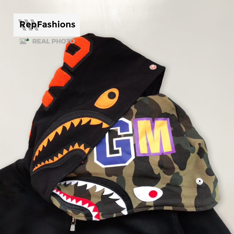 Best Rep Bape X Undefeated Double Shark Zip Pullover Hoodie For Sale ...