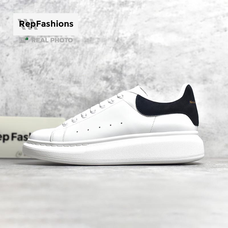 Mcq Reps White Sneaker Black Leather Heel
